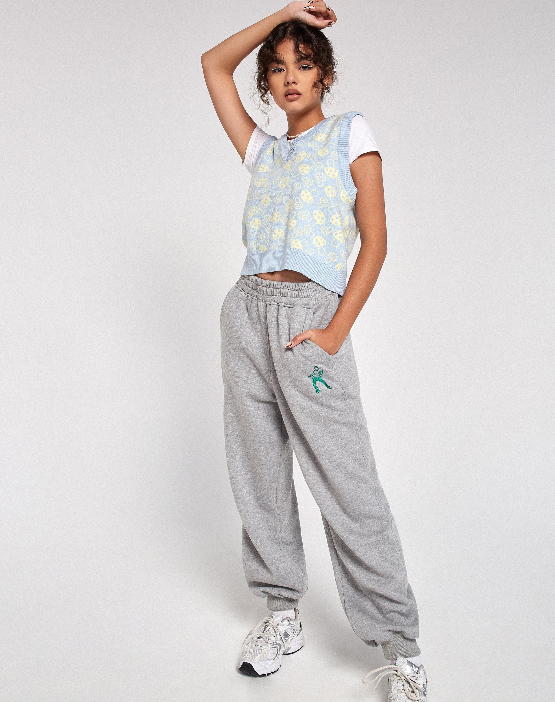 Afbeelding van Tody Sweater Vest in Baby Shroom Blue en Geel