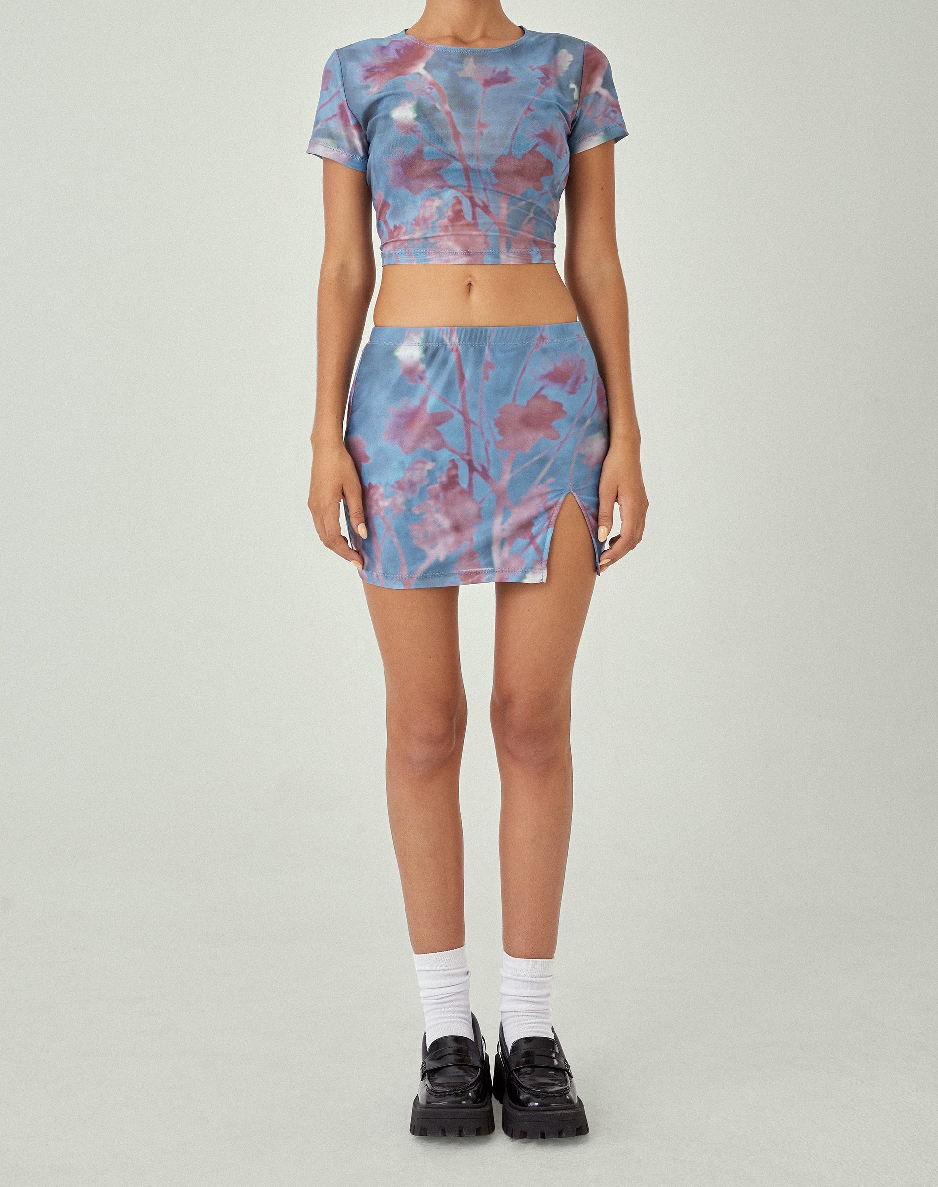 beeld van MOTEL X JACQUIE Pelma Mini Rok in Lumen Mesh Blauw