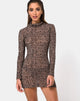 Afbeelding van Torin Bodycon Jurk in Tijgernet Tan