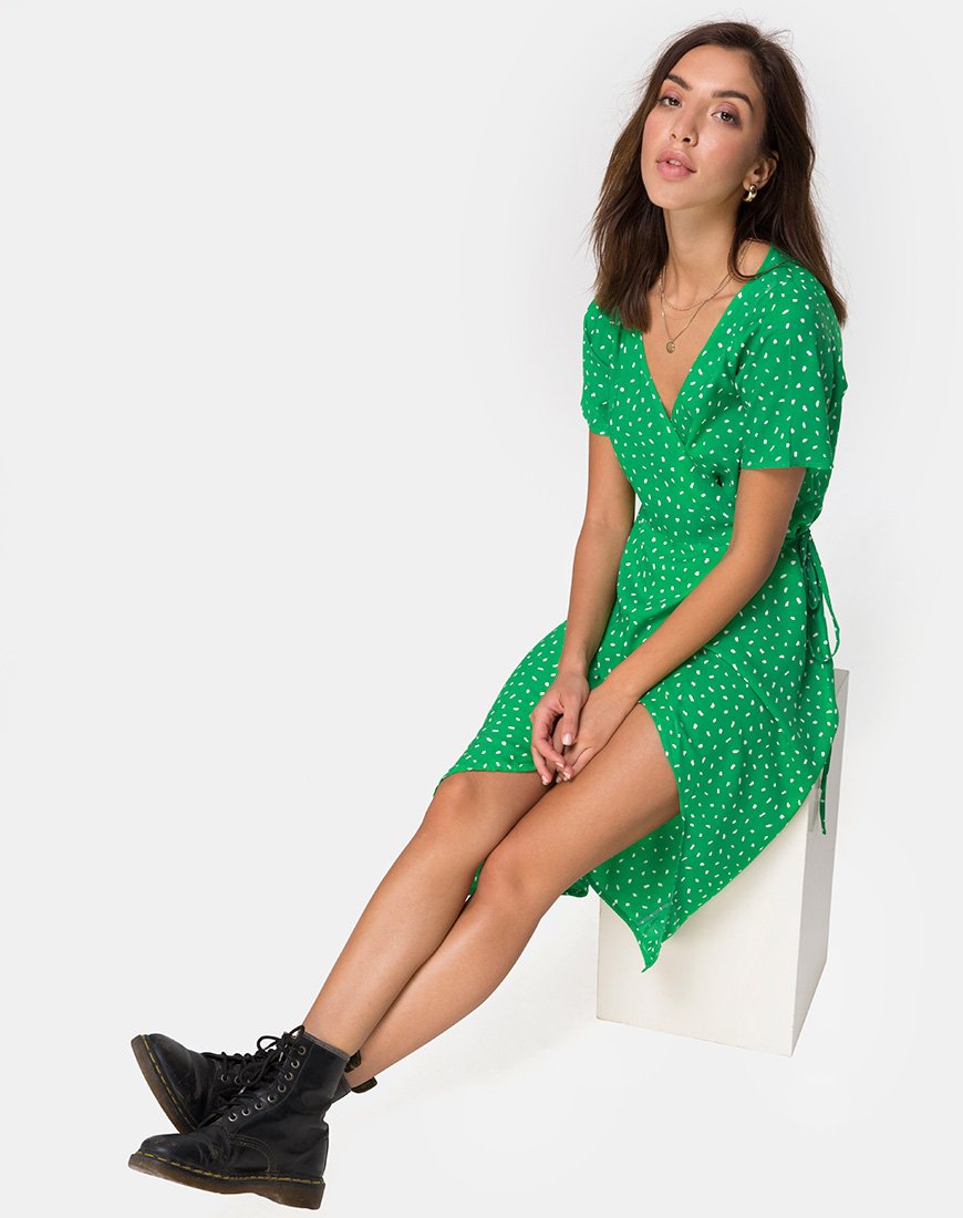Trasti wikkeljurk in Mini Diana Stip Groen