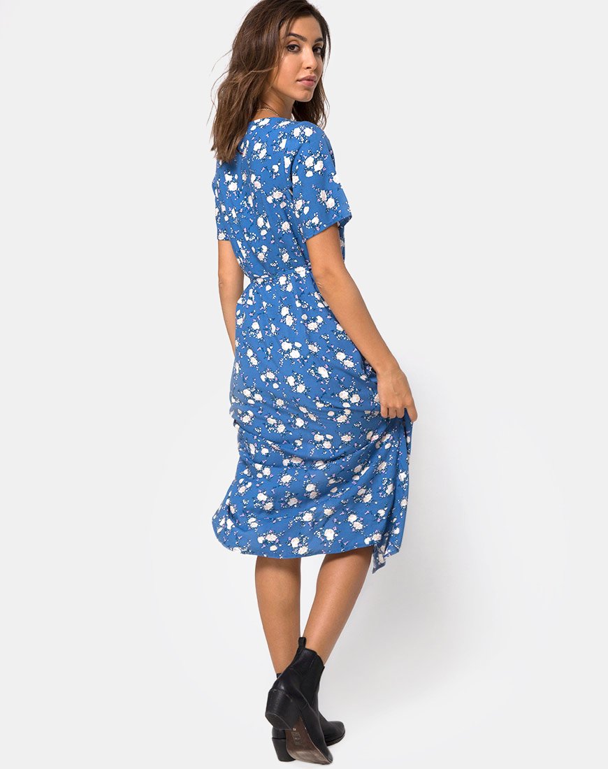 Afbeelding van Trasti Midi Dress in Soheila Floral Blue