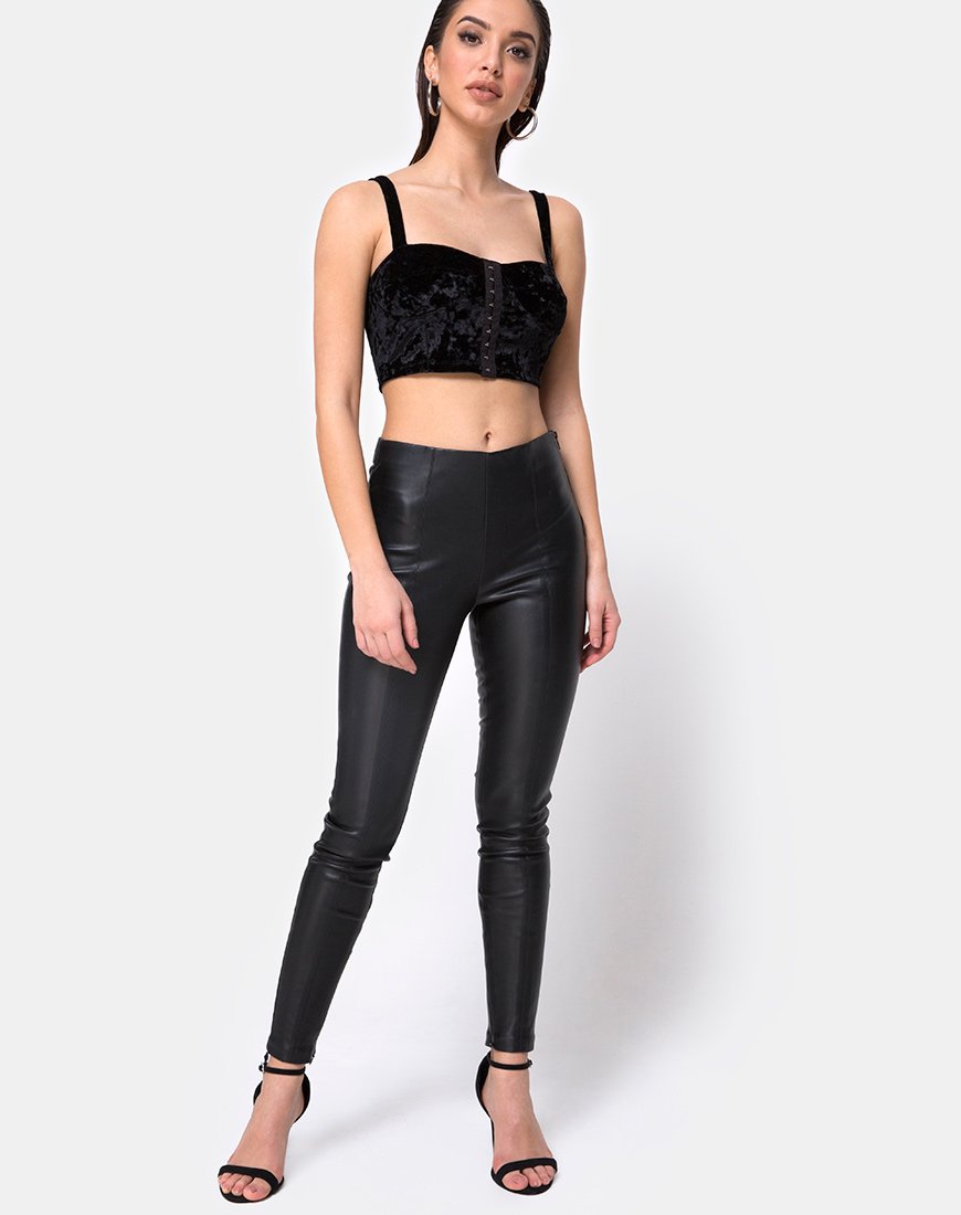 Afbeelding van Trata Crop Top in Fluweel Zwart