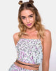 Afbeelding van Truman Crop Top in Viscale lovertjes parelmoer zwart