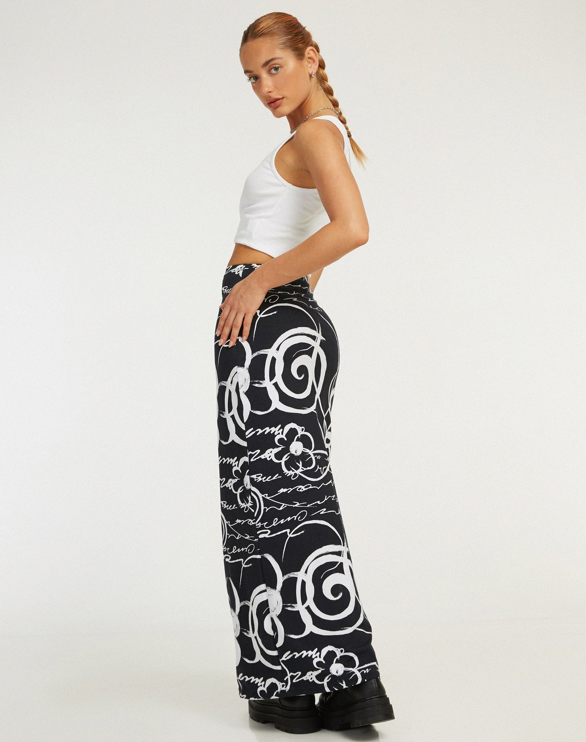 Afbeelding van Tsuna Maxi rok in Mono Doodle Zwart