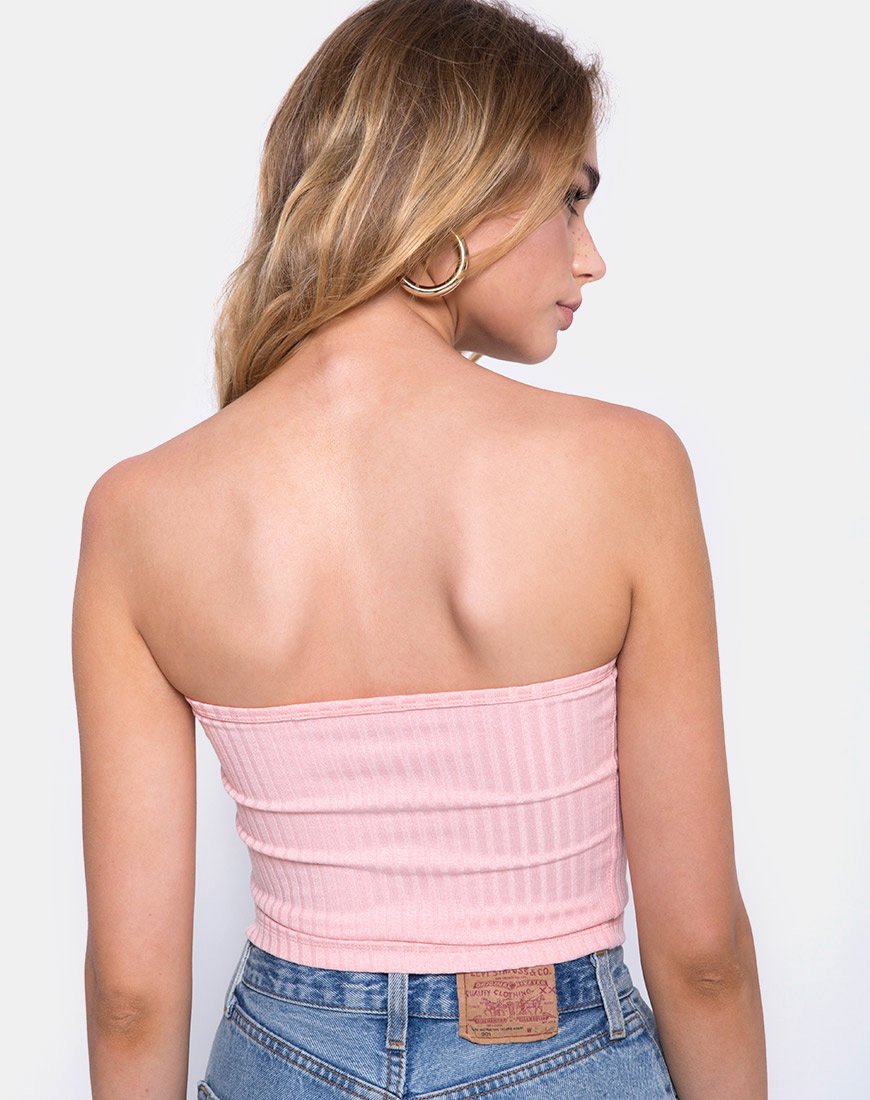 Tube Top in Geribd Blush