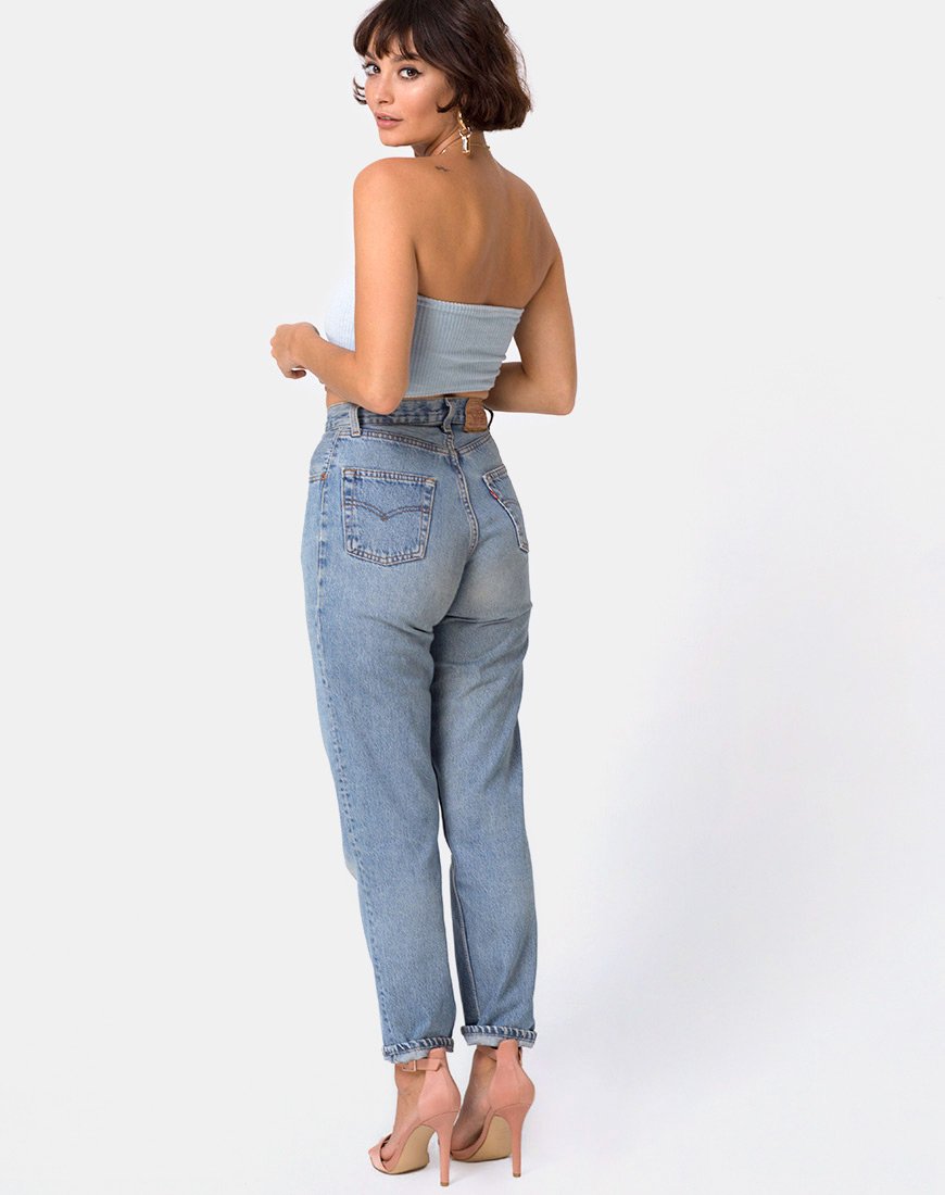 Afbeelding van Koker Top in Fluffy Knit Baby Blue