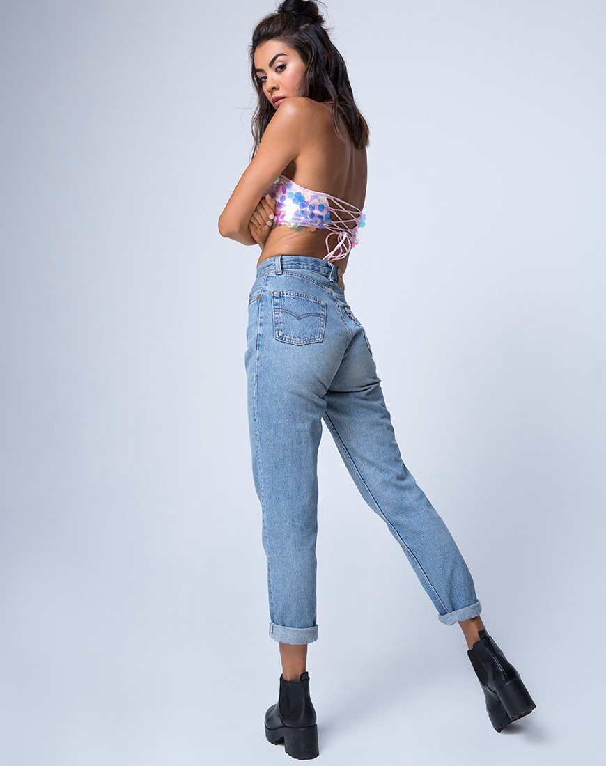 Afbeelding van Tube Top In Eenhoornschijfje Pailletten
