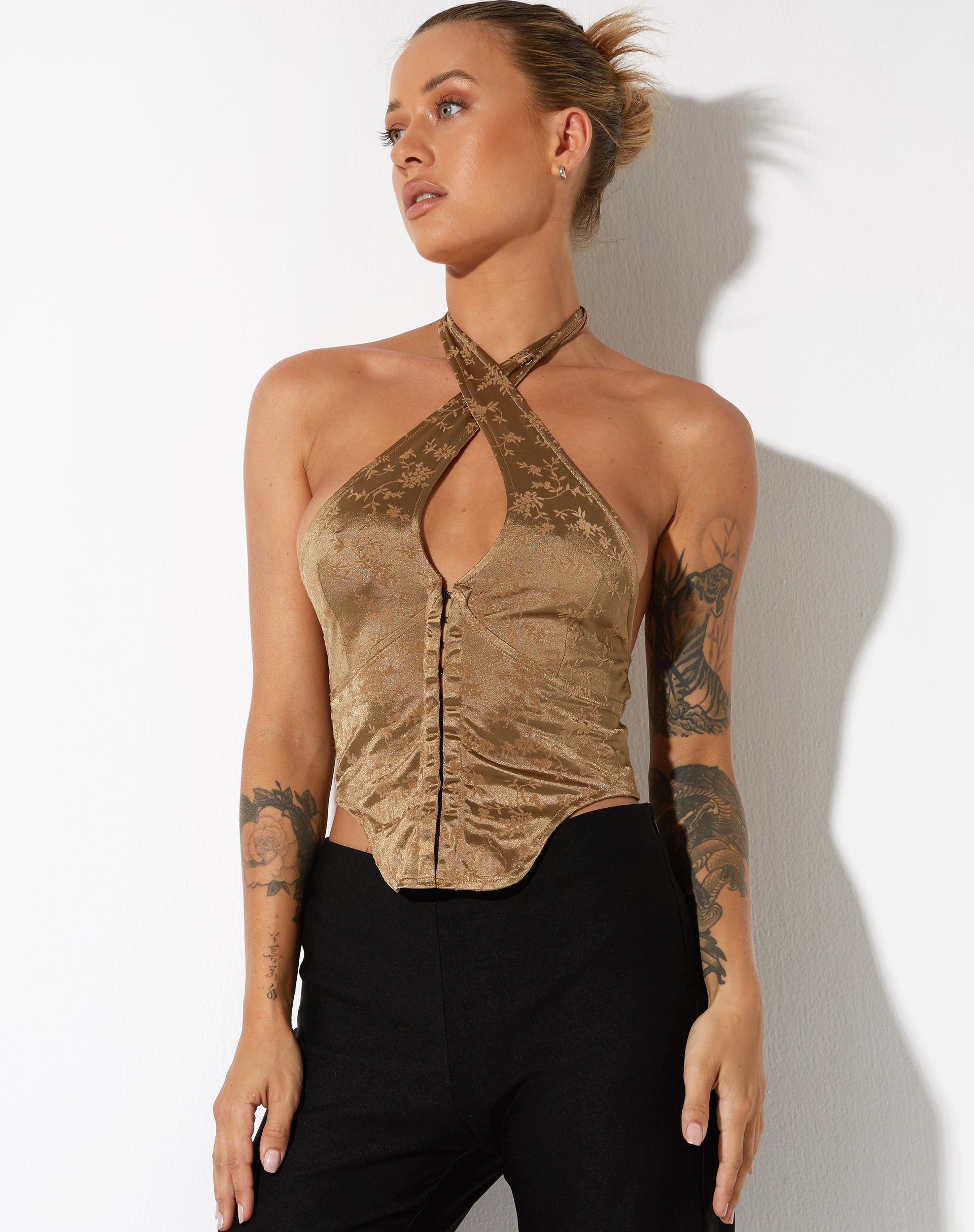 Afbeelding van Tukasa Corset Top in Botanist Flocking Olive