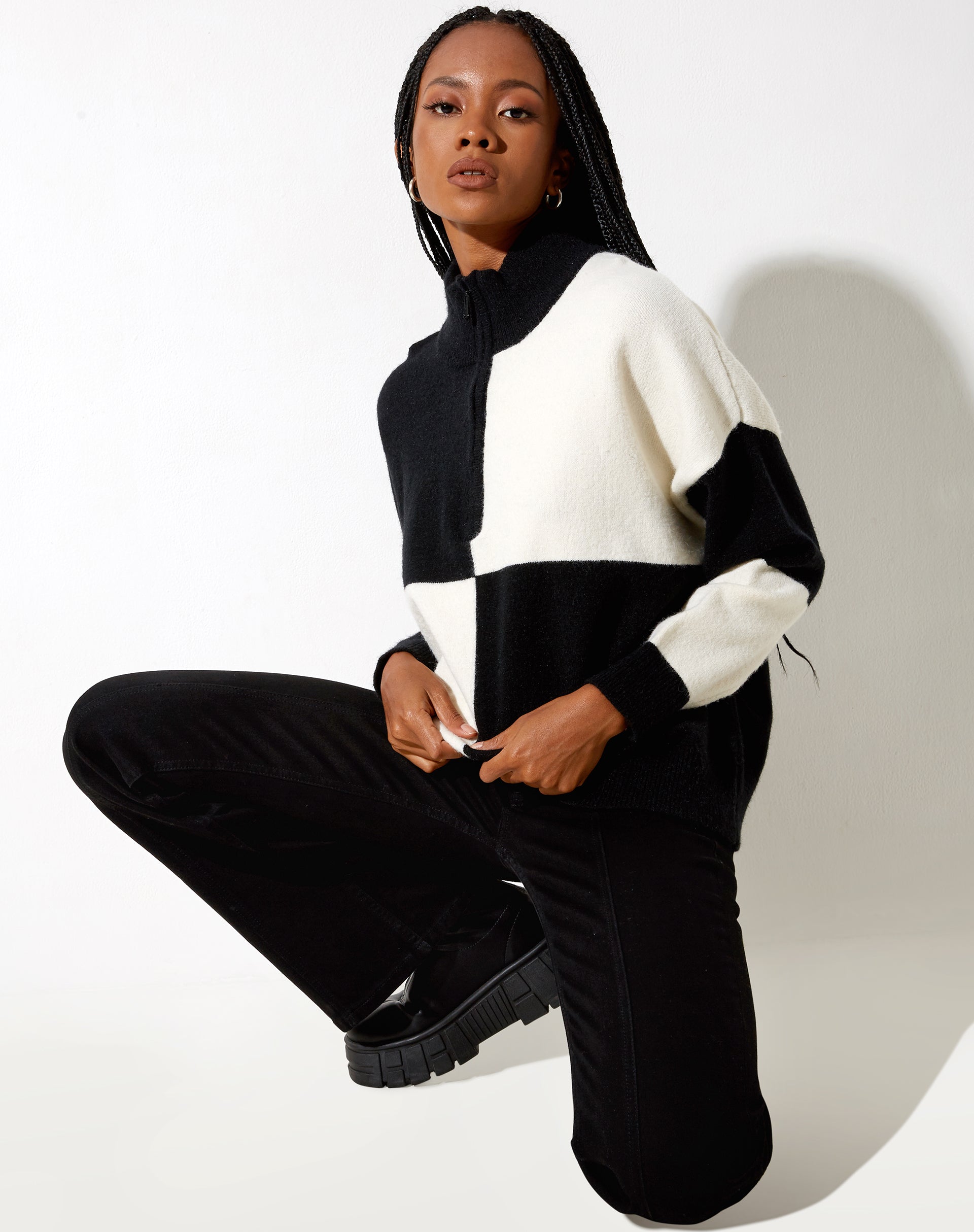 Afbeelding van Tusca Sweatshirt in zwart en crème