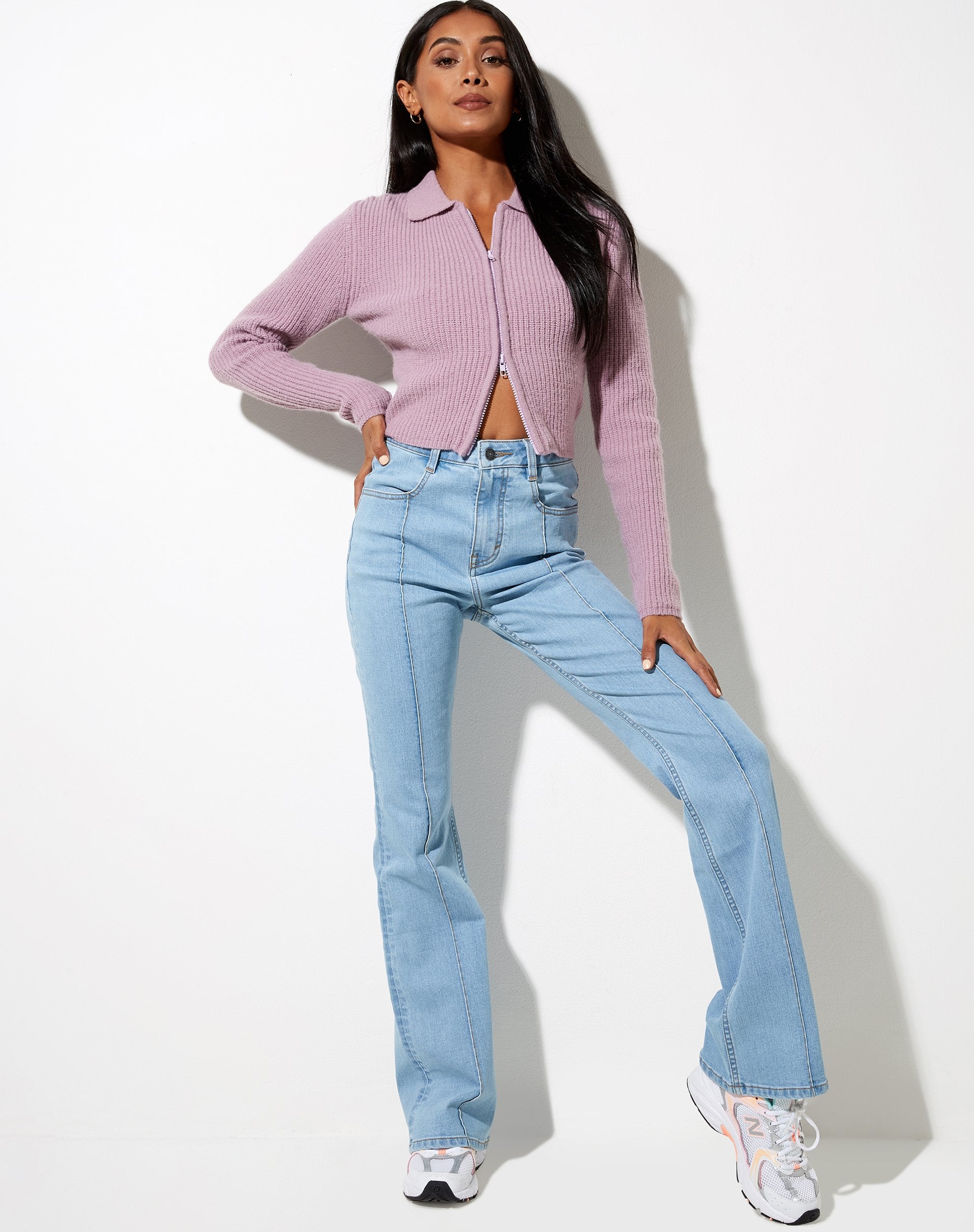 Afbeelding van Tuzip Cardi in gebreid Dusty Lilac