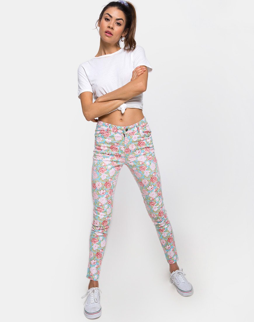 Afbeelding van Ultimate Jean in Bloom Floral Blue Base