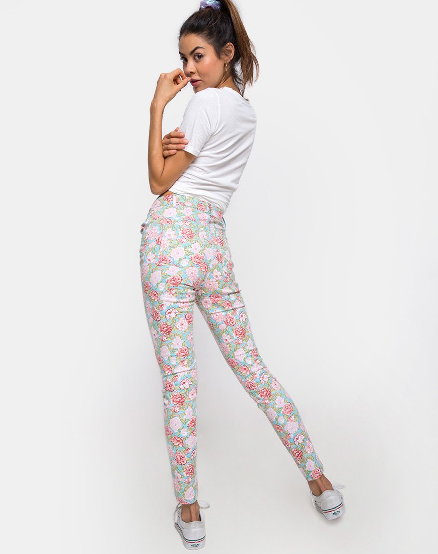 Ultimate Jean in Bloom Bloemig Blauw Basis