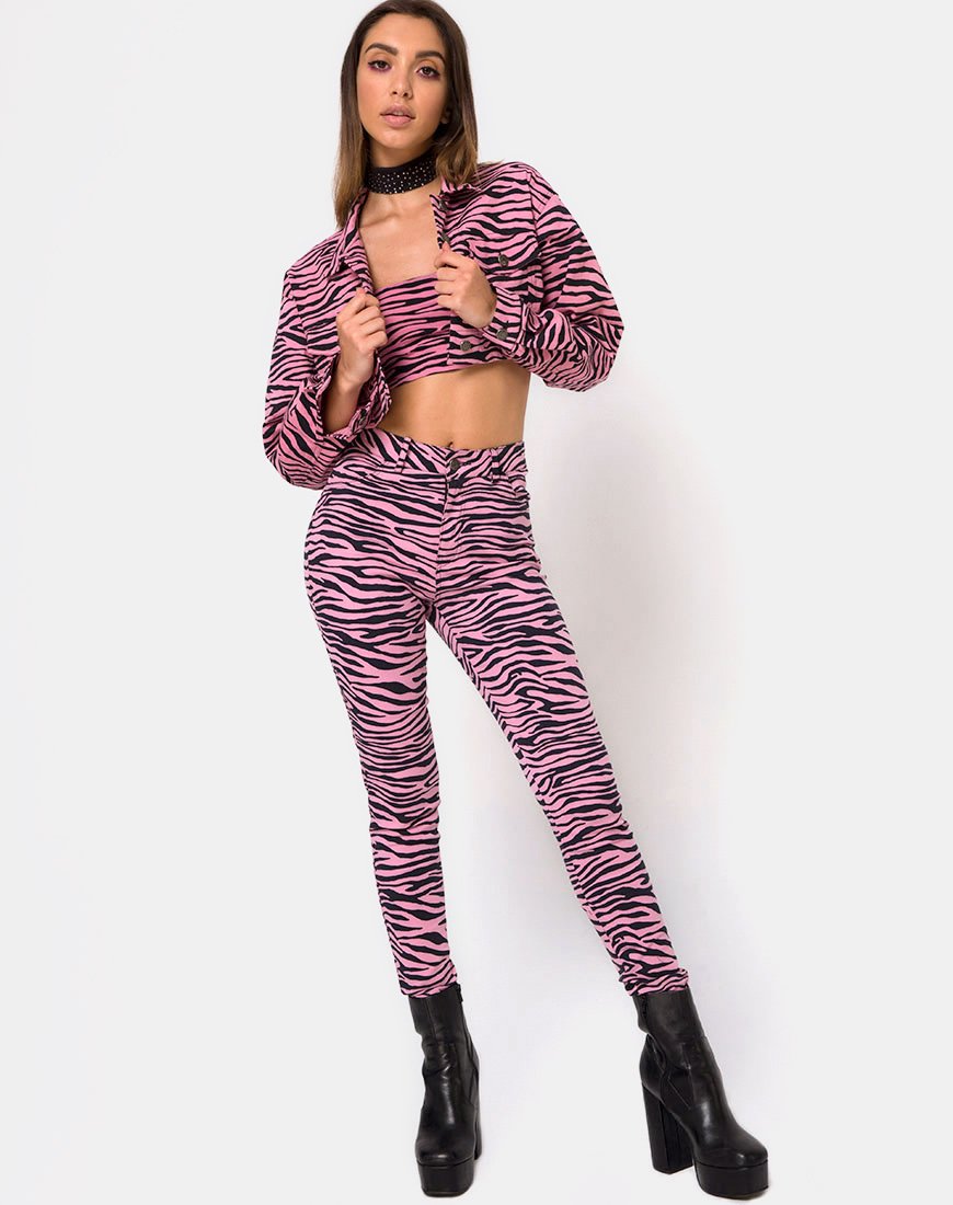 Ultimate Jean in Zip's Zebra Roze