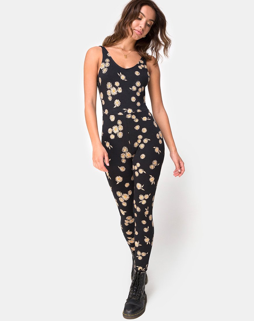 Afbeelding van Unitard in Grunge Daisy Floral