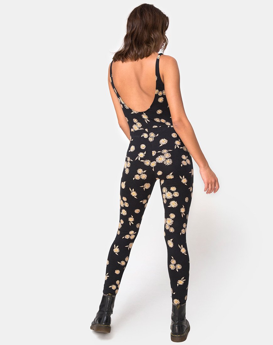 Afbeelding van Unitard in Grunge Daisy Floral