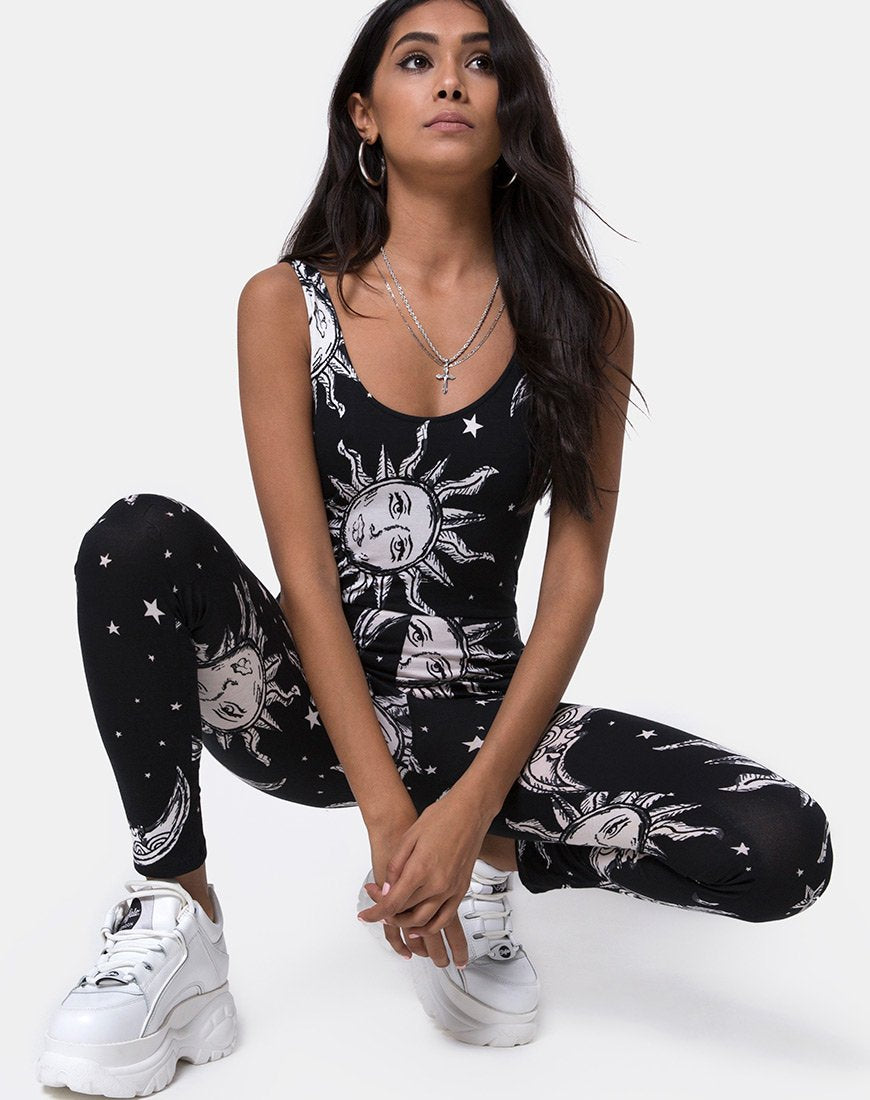 Afbeelding van Unitard in Oversize Zon Maan en Sterren