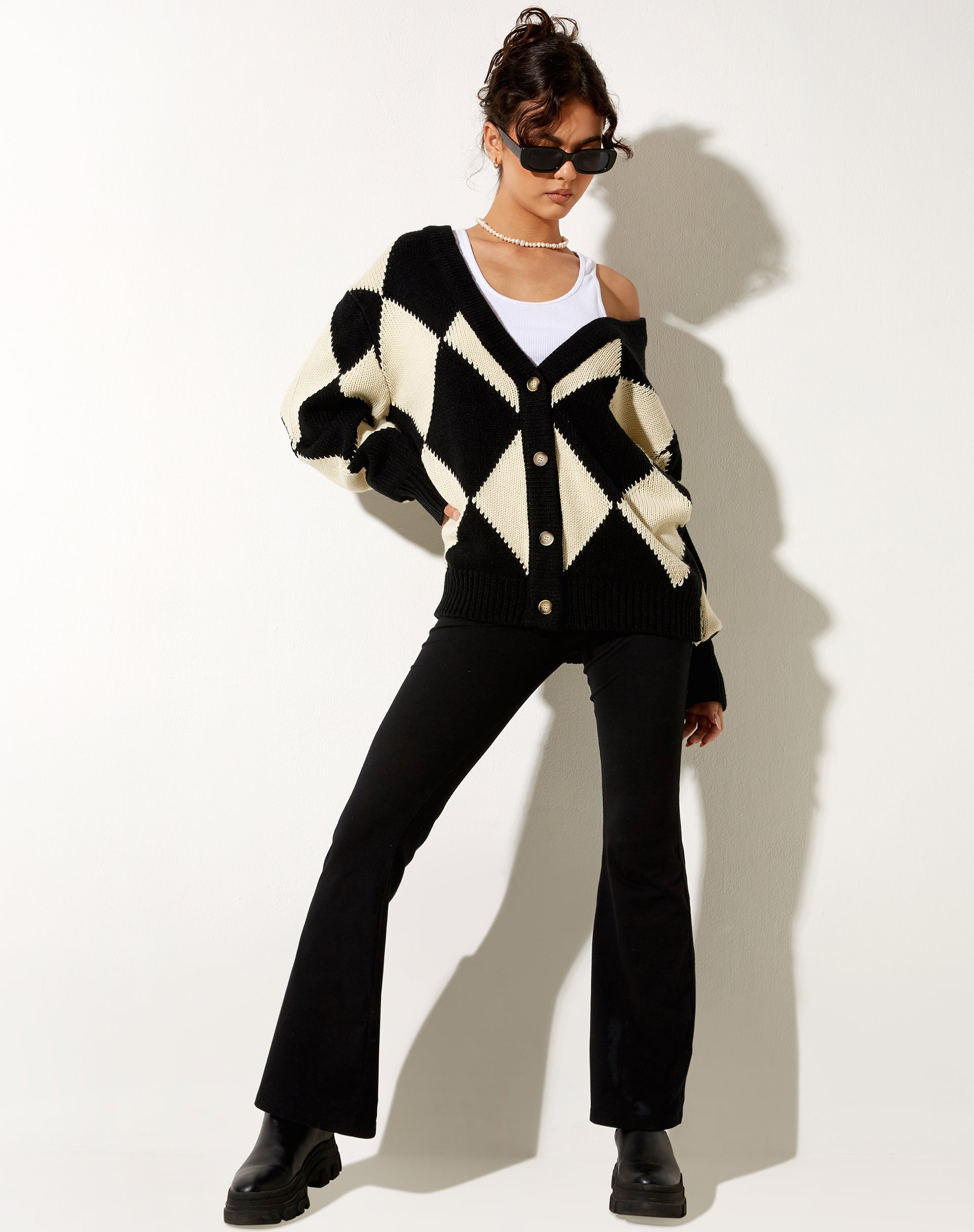 Afbeelding van Uriela Cardi in Harlequin zwart en gebroken wit