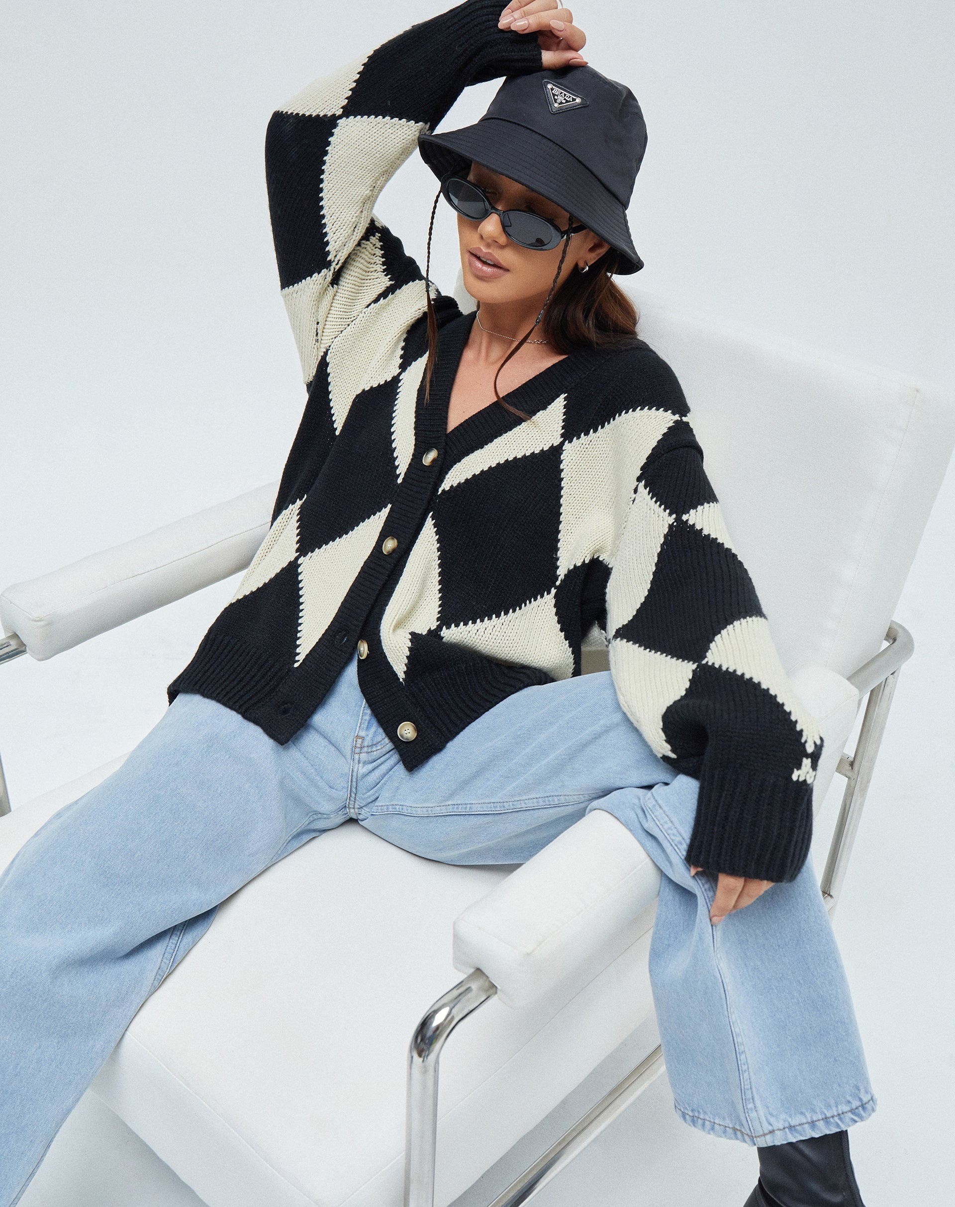Afbeelding van Uriela Cardi in Harlequin zwart en gebroken wit