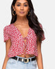 Afbeelding van Vaco Blouse in Ditsy Red Rose en Zilver