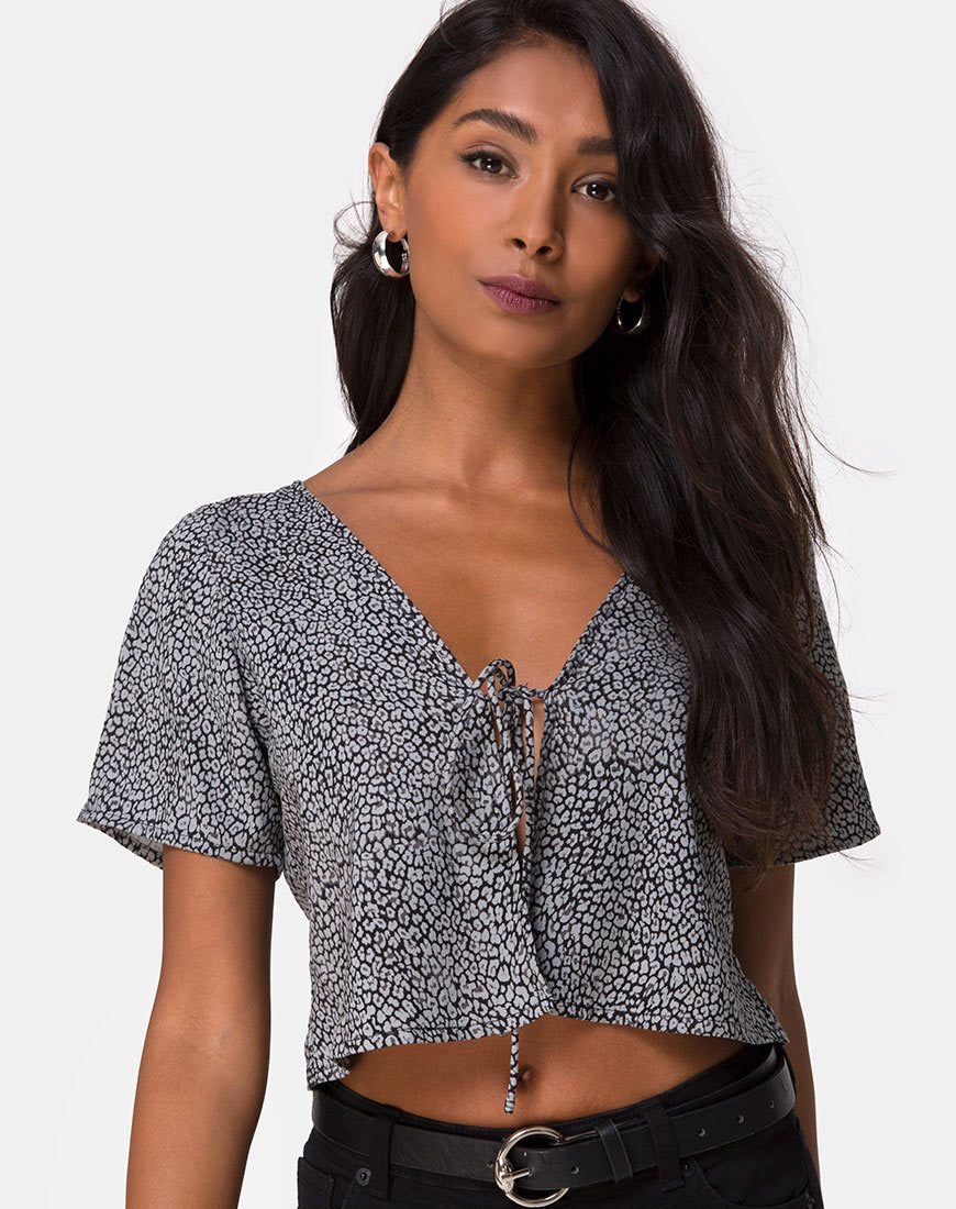 Afbeelding van Vaco Blouse in Ditsy Leopard Grey
