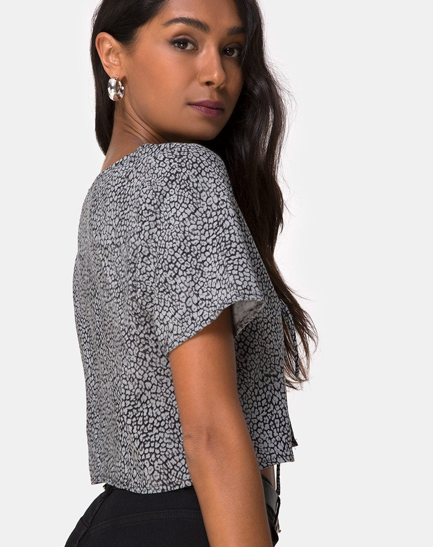 Afbeelding van Vaco Blouse in Ditsy Leopard Grey