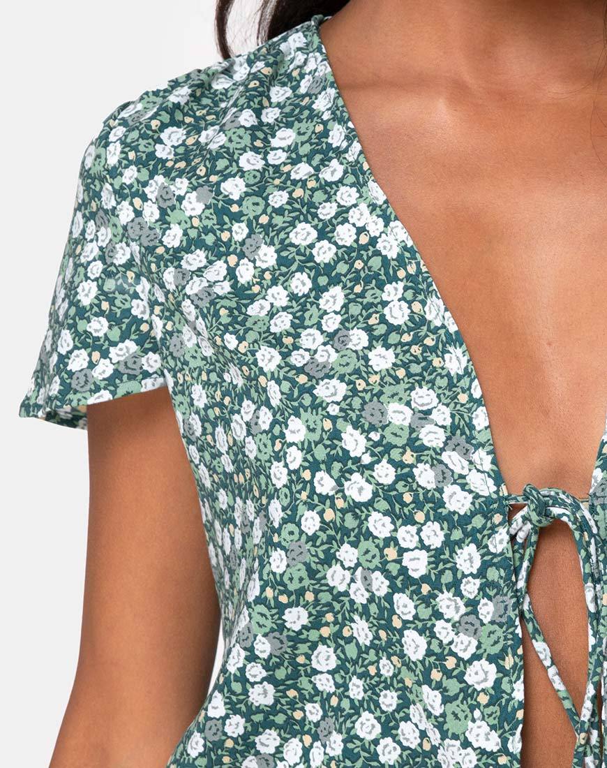 Afbeelding van Vaco Blouse in Floral Field Green