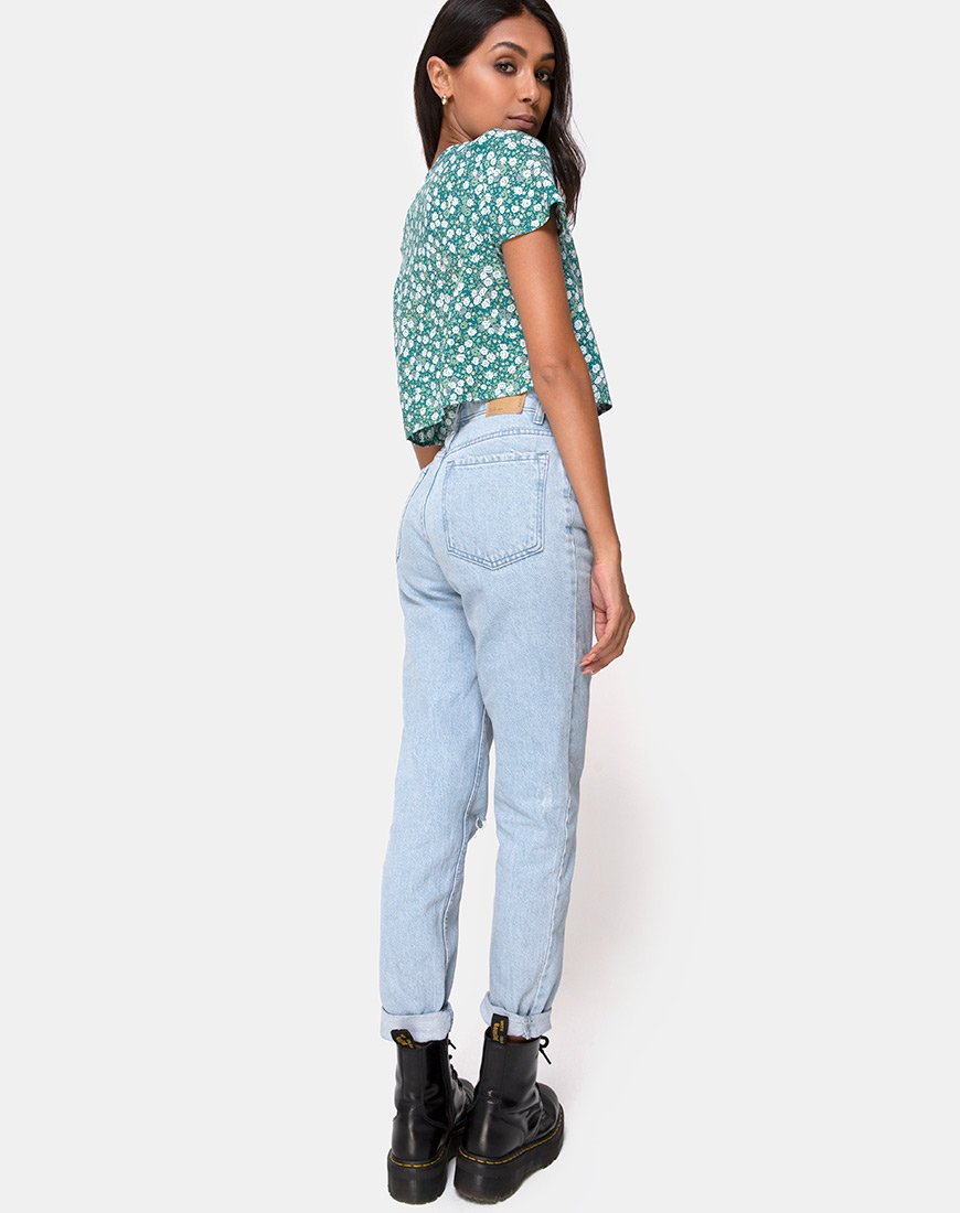 Afbeelding van Vaco Blouse in Floral Field Green