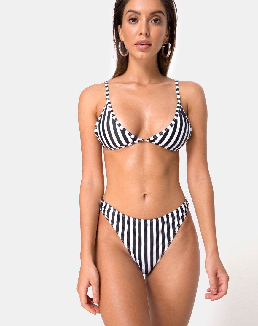 Afbeelding van Vader Bikinitop in zwart-witte streep
