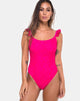 Afbeelding van Valentina badpak in kant fuschia roze