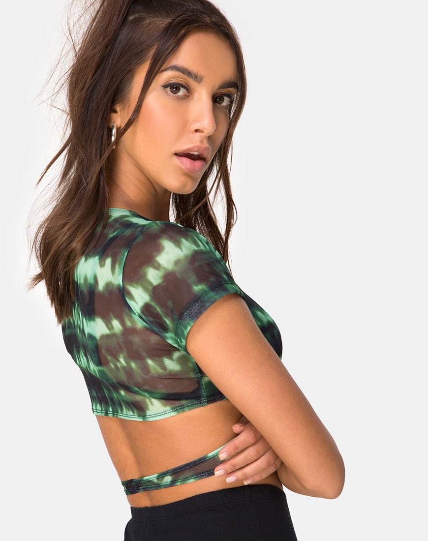 Afbeelding van Valiza Crop Top in Turquoise Mesh