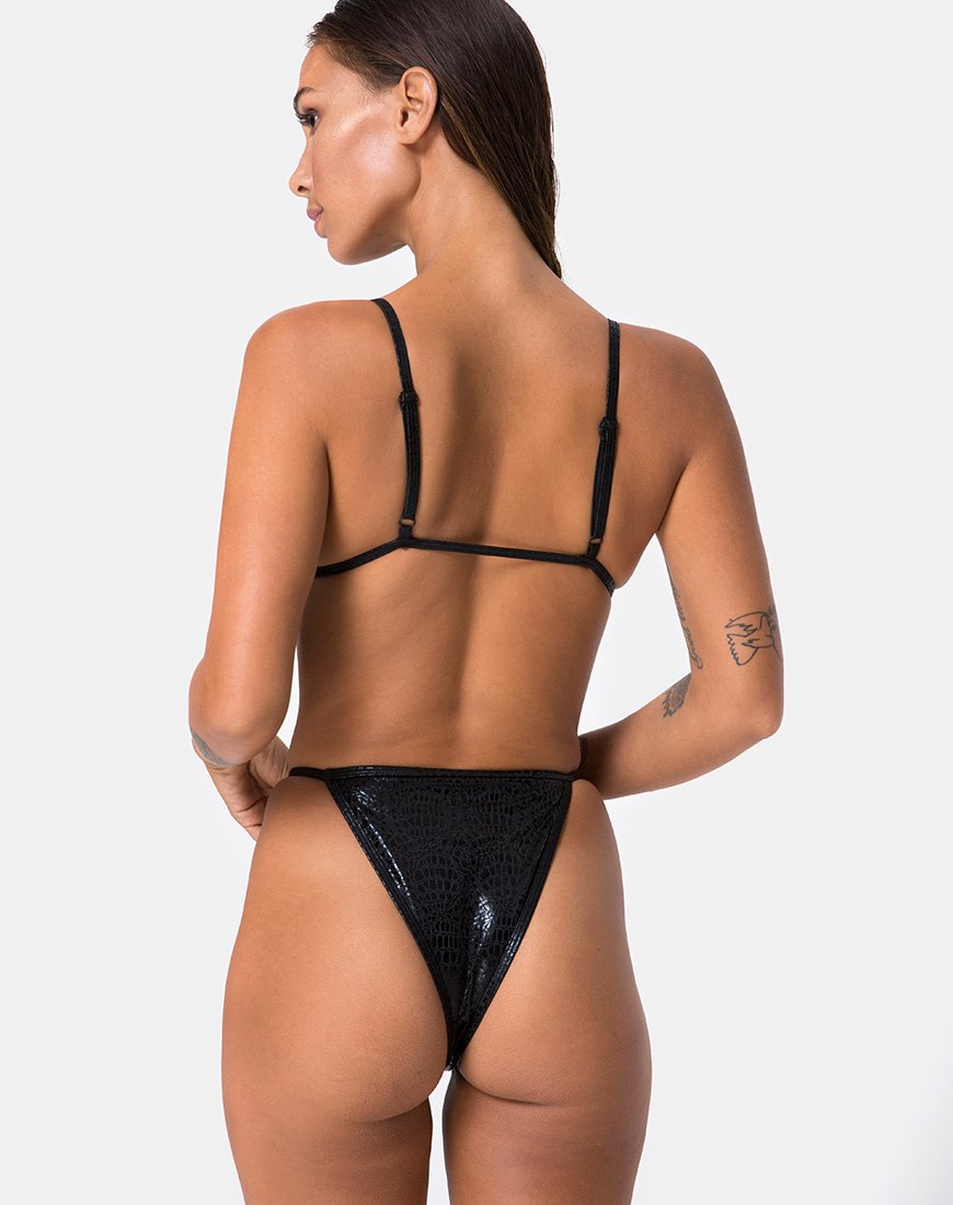 Valter Bikinitop in zwart Oil Snake