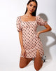 Afbeelding van Varie Mini Dress in New Polka Nude Zwart