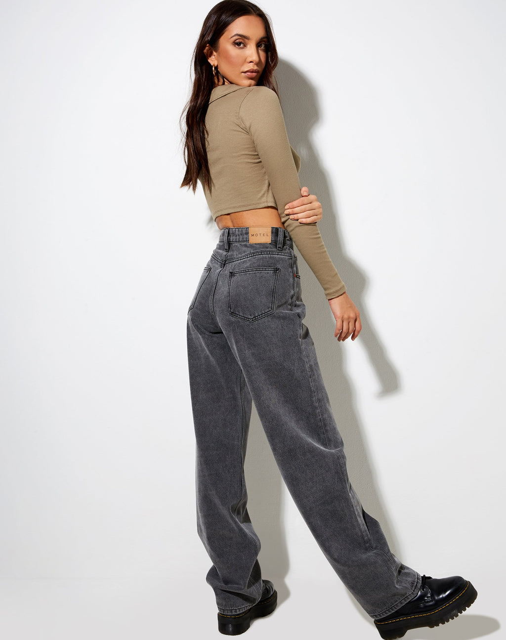 Venema Lange Mouw Top in Rib Eucalyptus