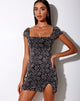 Afbeelding van Verga Mini Dress in Brocade Grey Flock
