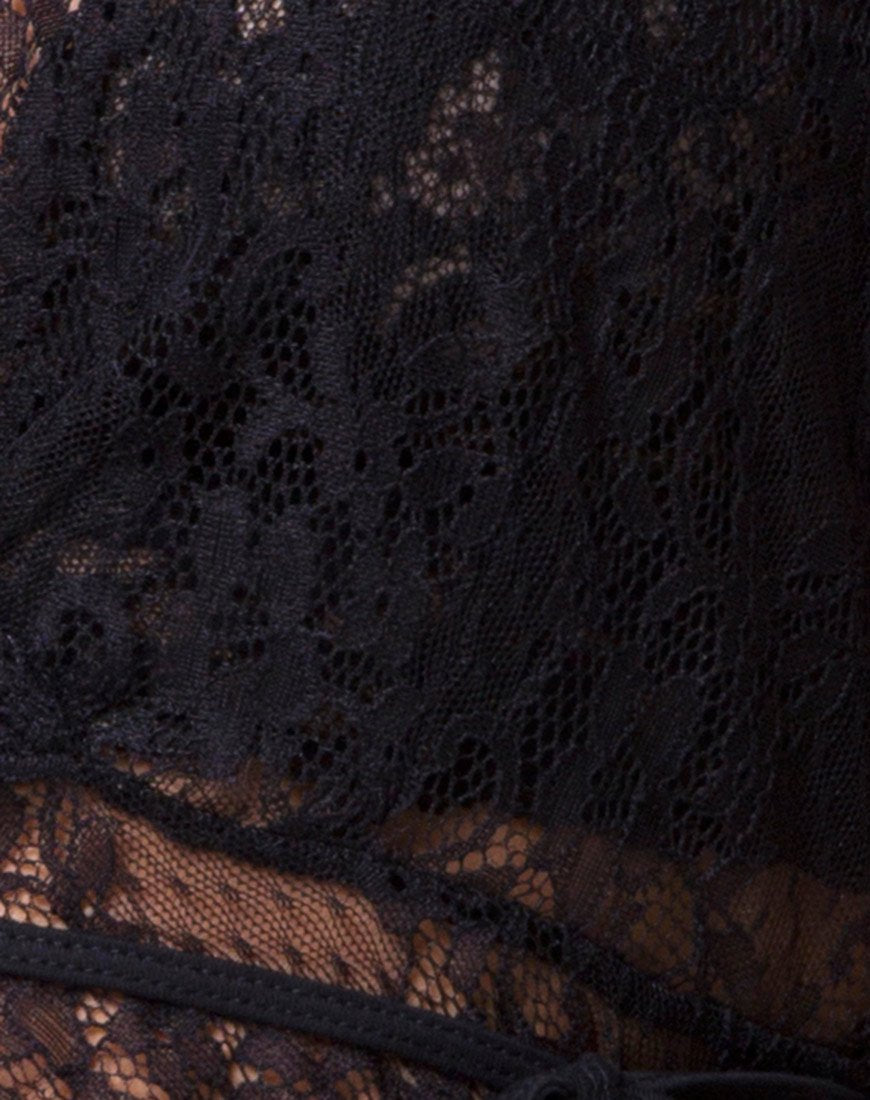 Afbeelding van Veronica Wrap Top in Romantic Lace Zwart