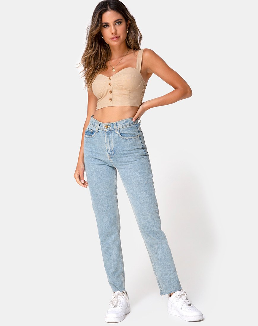Afbeelding van Viben Crop Top in Taupe