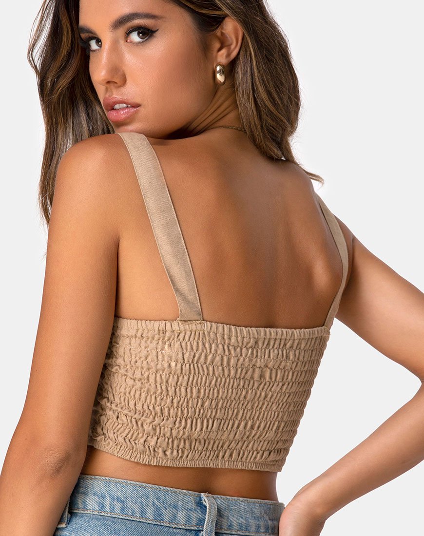 Afbeelding van Viben Crop Top in Taupe