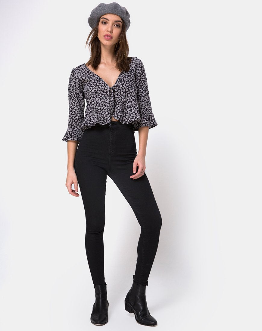 Afbeelding van Vinequa Blouse in Ditsy Rose Zwart