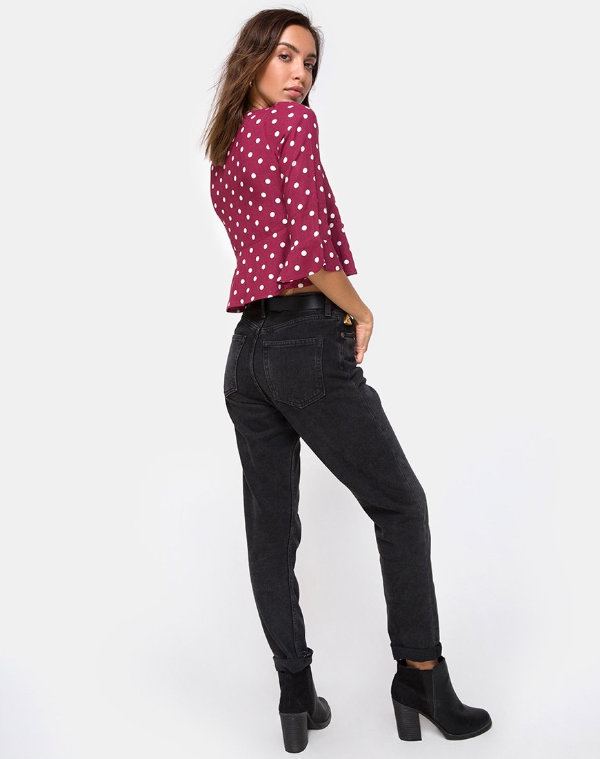 Afbeelding van Vinequa Top in Medium Polka Wijn