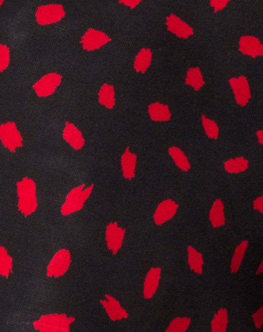 Afbeelding van Vinequa Top in Mini Diana Dot Zwart en Rood