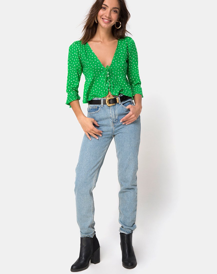 Afbeelding van Vinequa Blouse in Mini Diana Dot Groen