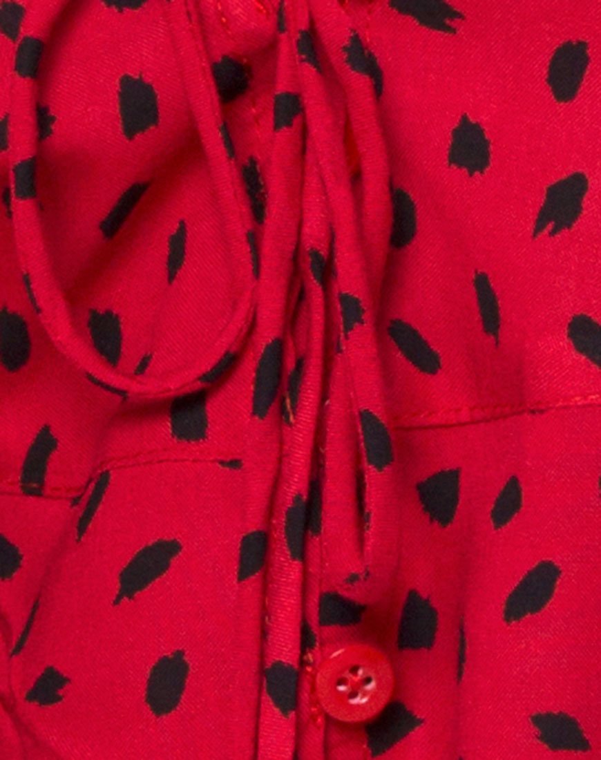 Afbeelding van Vinequa Top in Mini Diana Dot Rood en Zwart