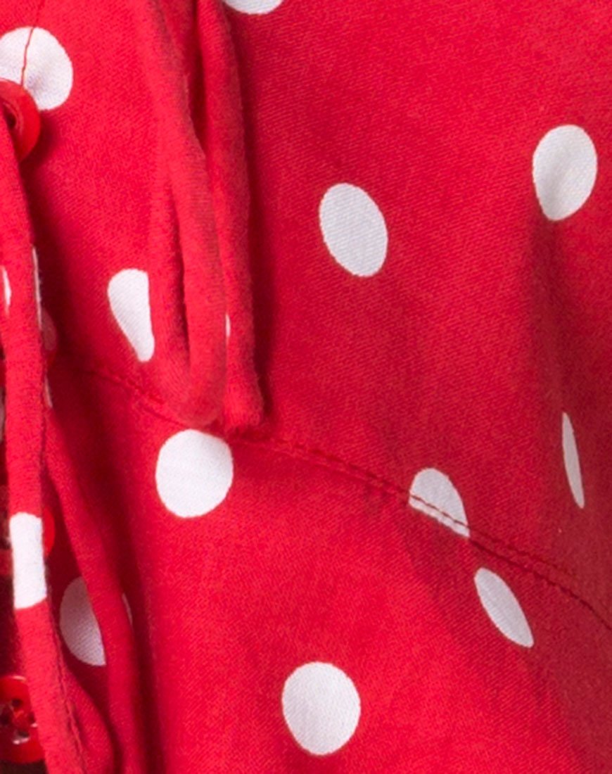Afbeelding van Vinequa Top in Medium Polka Rood en Wit