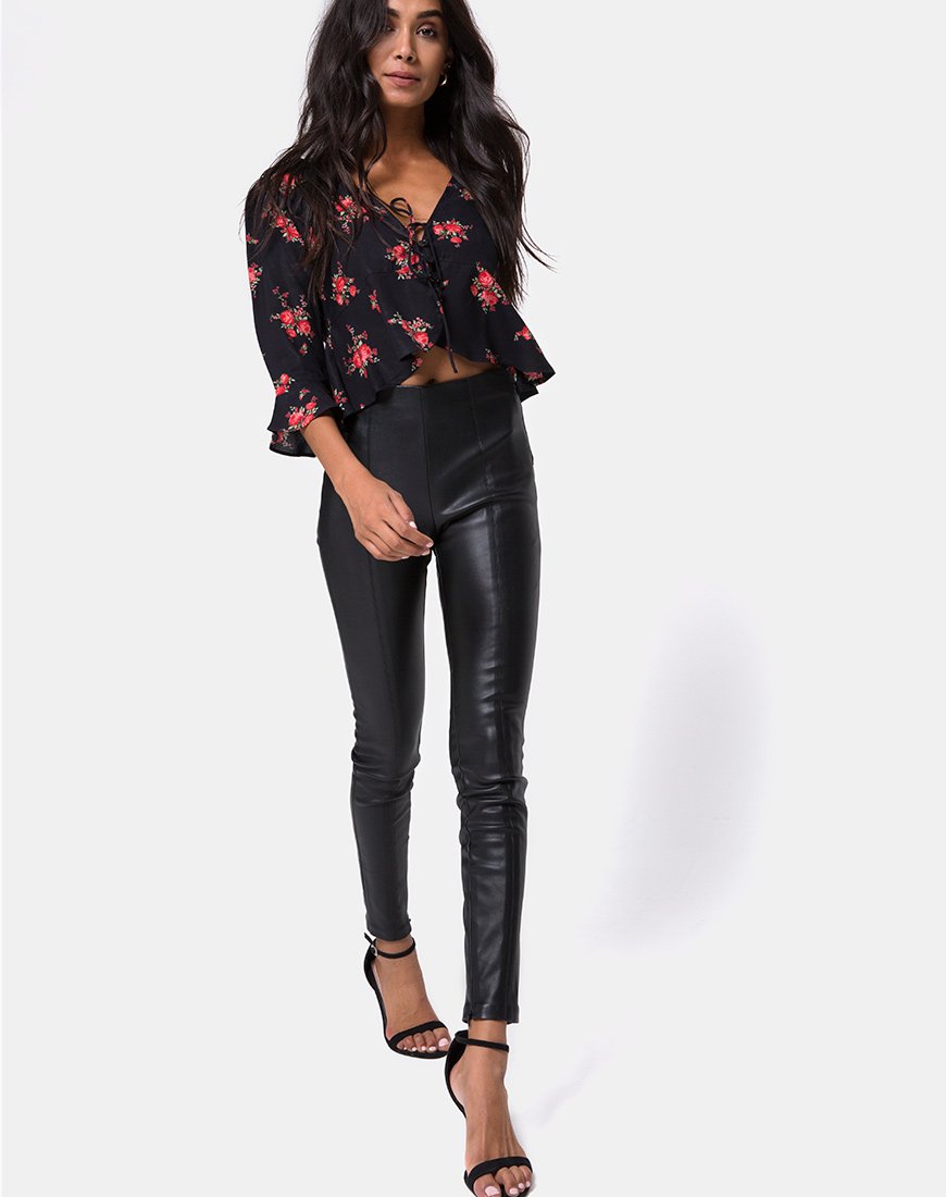 Afbeelding van Vinequa Top in Soi Rose Zwart en Rood