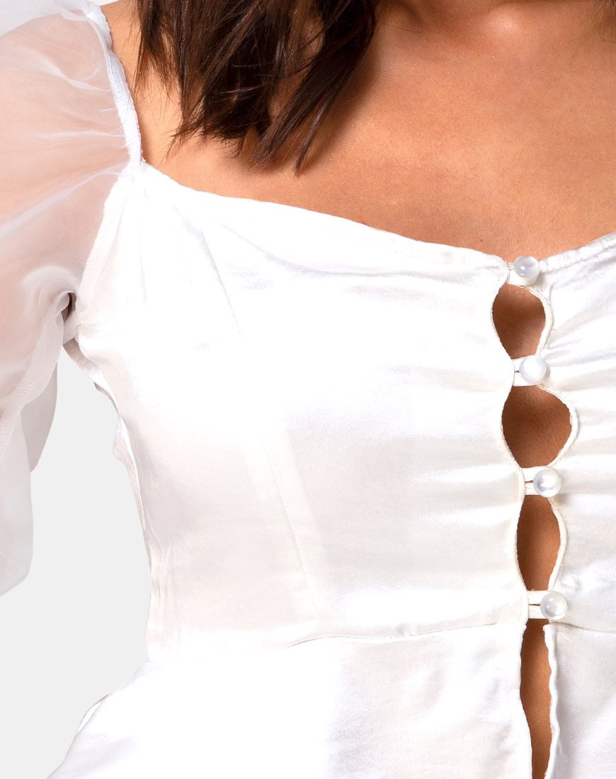 Afbeelding van Viquela Gewatteerde Top in Organza Crème