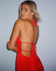 Afbeelding van Virnilia Halterneck Maxi Dress in Rood