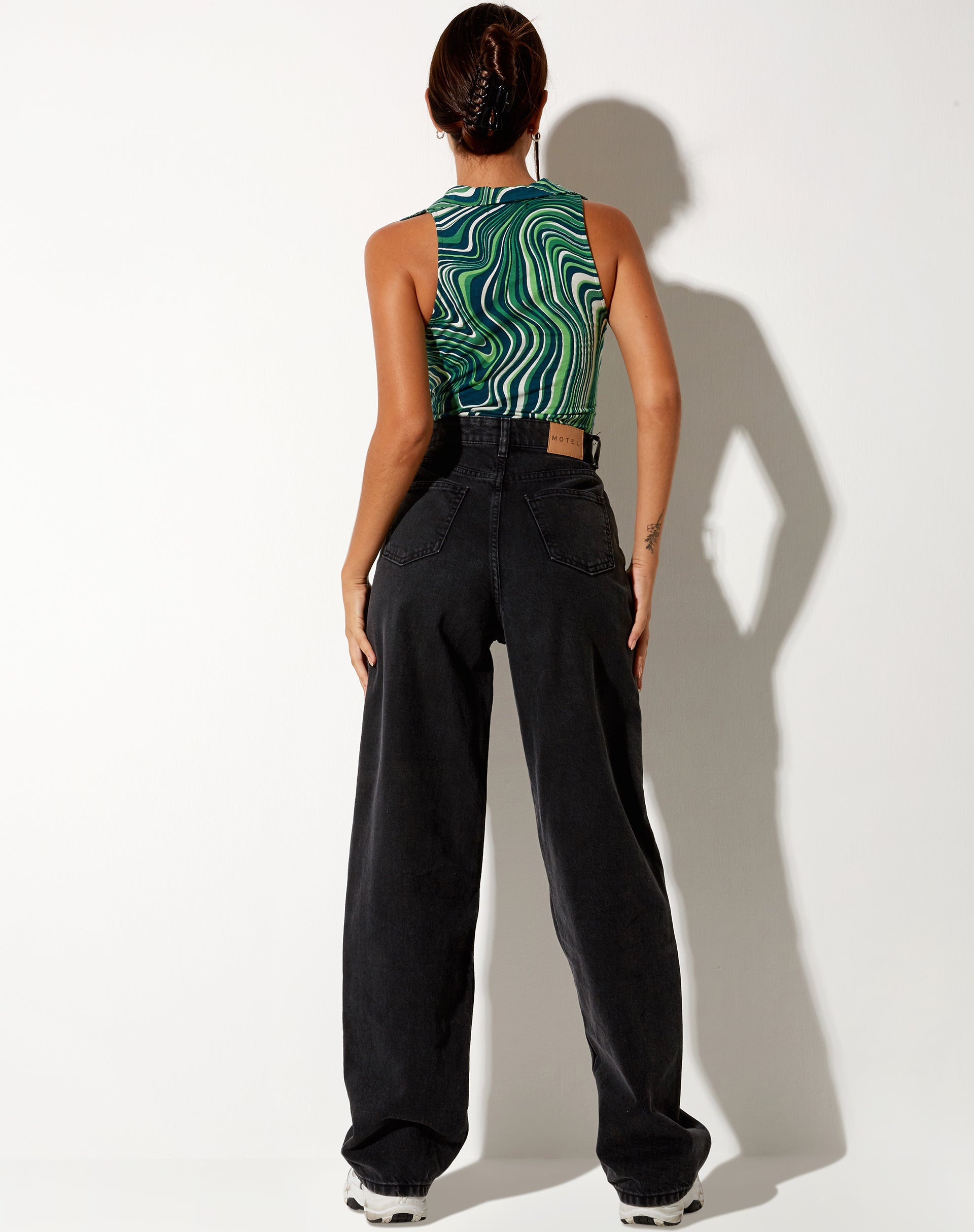 Afbeelding van Vende Vest Top in 70s Ripple Green