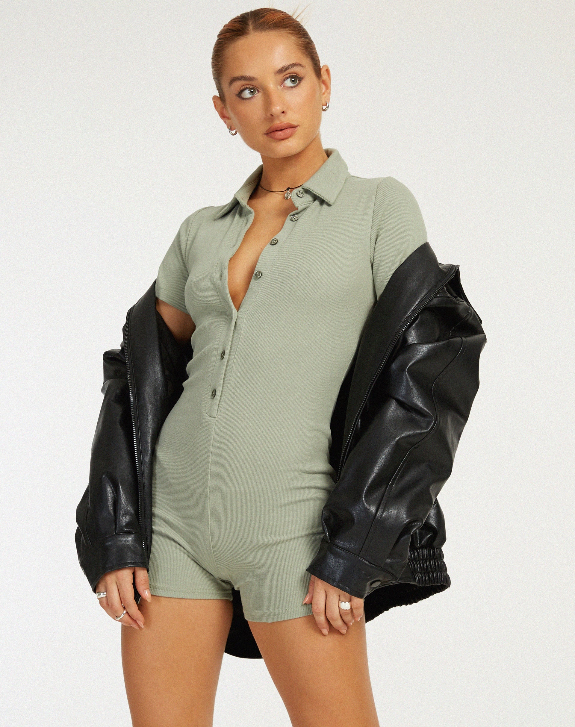 Afbeelding van Waren Playsuit in Olijf