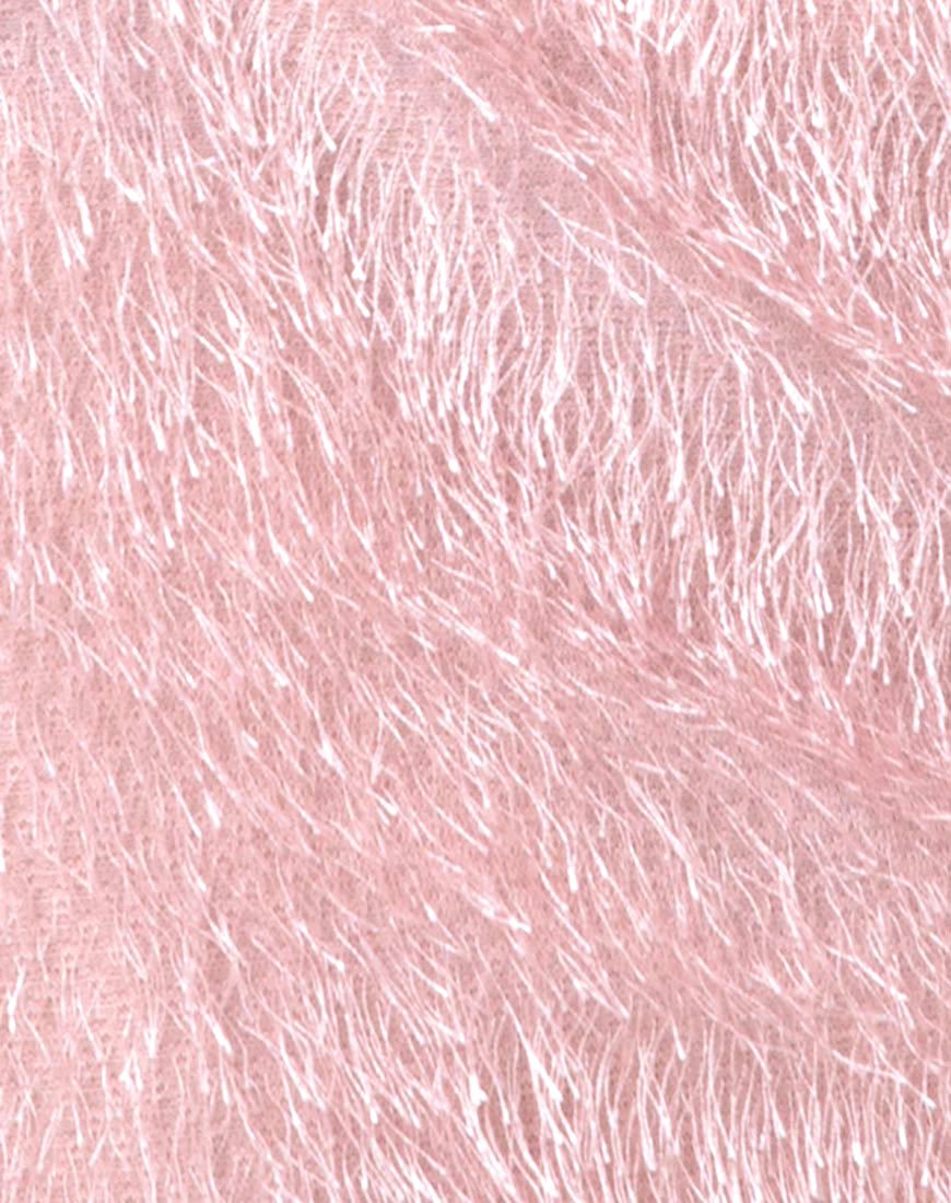 Afbeelding van Weaver Hoge Taille Rok in Franje Suiker Roze