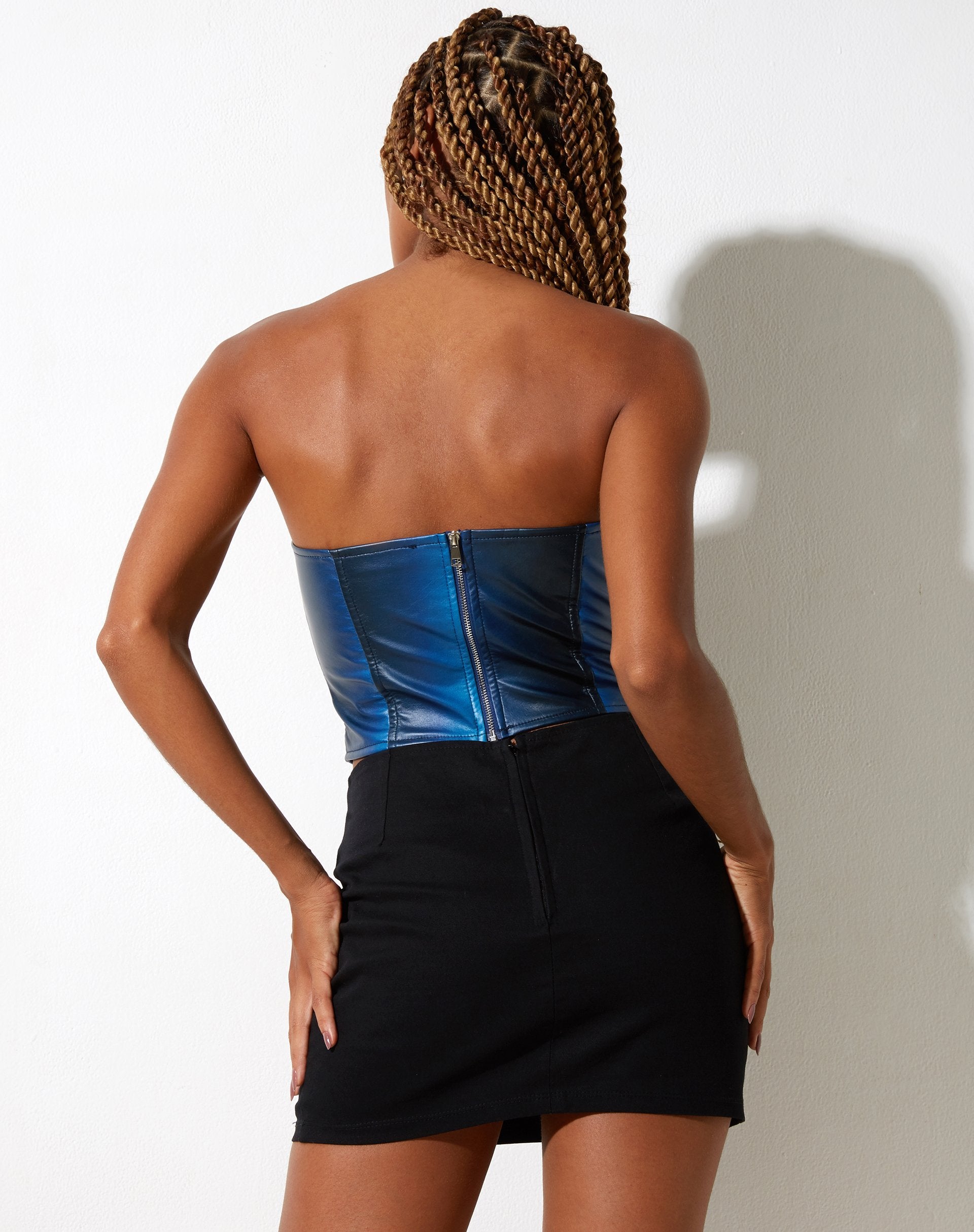 Afbeelding van Wija Crop Top in PU Ombre Blue